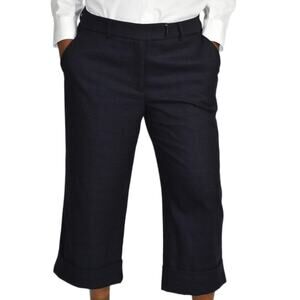 Cop Copine Ouaf Pant Blue Cropped Trouser Check Plaid Cuffed Wide Leg Size 40 10